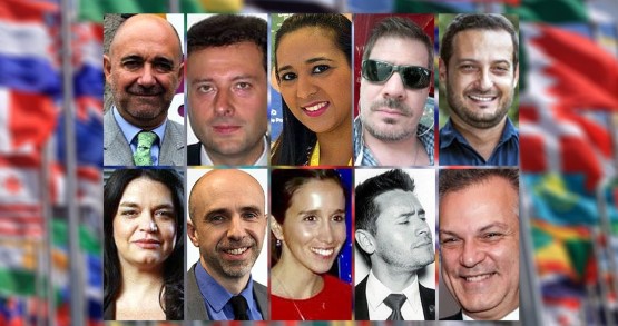 Arriba, José Pablo Arango, Rafael Chamorro, Karla Duque, Martín Giralda y Kenneth Moreno; abajo, Larissa Perdomo, Emmanuel Rey, Camila Salas, Rafael Tapia Medina y Walter Vasconcelos.  2408 topmarketers quienesquien marcapais944